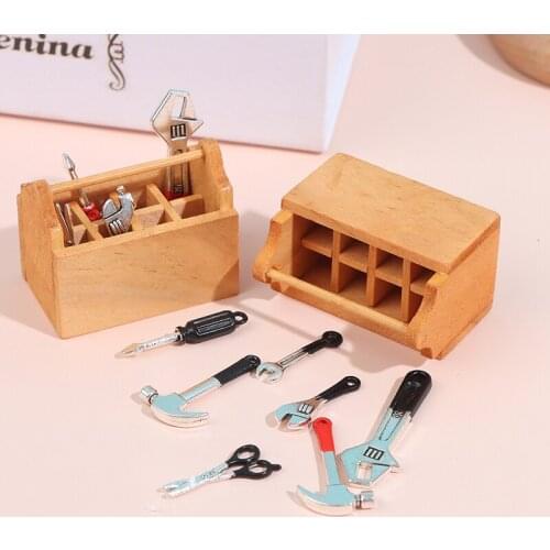 1 Set Mini Repair Tools Simulation Toolbox Model Toys for 1/12 Doll House Decoration