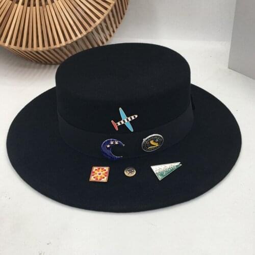 Fedora panama Europe and the United States flattopped big brim hat edition socialite tide restoring ancient ways British w