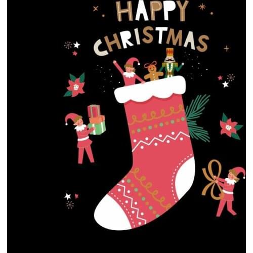 Merry Christmas Santa Claus Patches Cute Sock Stripes Thermo Stickers Applique on Clothes Anime Iron on Transfers for Clothing