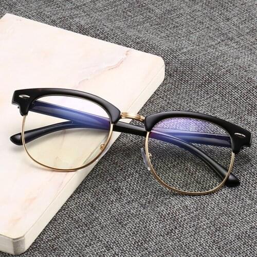 2021 New Fashion Round Glasses for Men Women Vintage Classic Metal Flat Mirror Optical Spectacles Frame Computer Reading Lunette