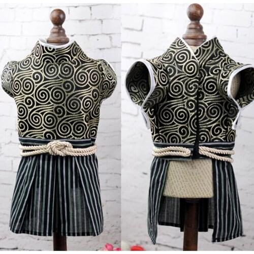 Dog Cat Clothes Japanese Samurai Clothing Teddy Bear Poodle Skirt Cosplay Kimono Samurai Dress Pet SuppliesSpring Summer Clothes