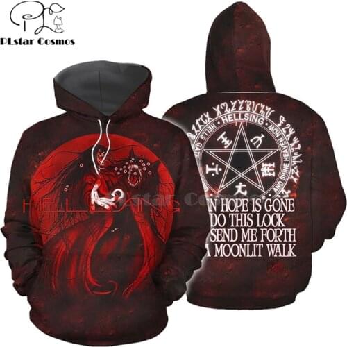 PLstar Cosmos ALUCARD ART 3D hoodies/sweatshirts print Autumn winter Men/womens slim long sleeve streetwear