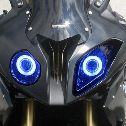Motorcycle Custom Front Headlight Headlamp Assembly HID Xenon Projector LED Red Angel Eyes Fits For BMW S1000RR 2009-2014