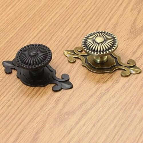 Kitchen Cabinet handle bronze dresser pull knob antique brass black cupboard drawer wardrobe retro Furniture Handles pulls knobs