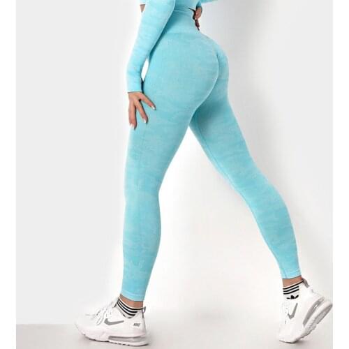 SALSPOR Women Leggings Seamless Camouflage Push Up Jeggings Fitness High Waist Workout Slim Fit Elastics Legging