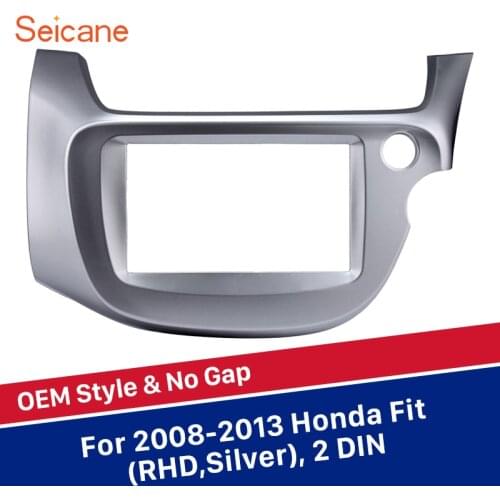 Silver Seicane OEM 2 Din Car Radio Fascia Audio frame Stereo Interface Panel Adaptor for Honda Fit RHD