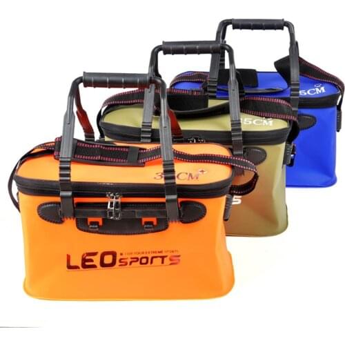 Outdoor Folding EVA Bucket Fishing Bag Storage Waterproof Fishing Tackle Box Portable Camping Hiking Bucket with Handle QHOE