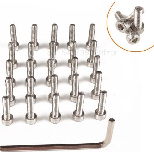 304 Stainless Steel Hexagon Socket Head Screw 25 Pieces + Wrench