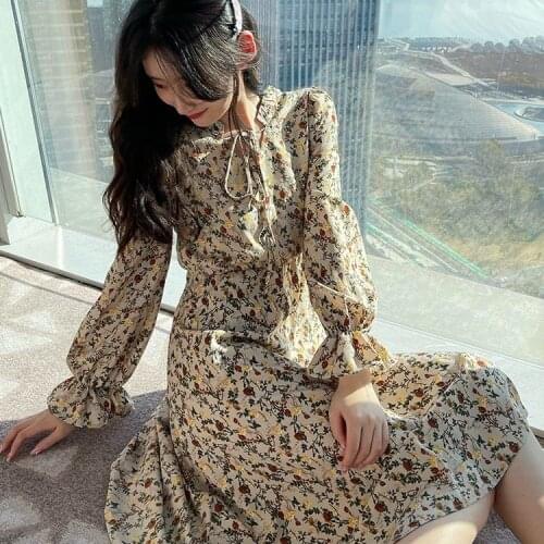 Women Dresses Floral Dress 2021 Spring And Autumn Clothing Overknee Dress Vestido De Mujer