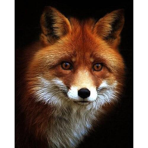 100% Full 5D DIY Diamond Painting "Animal black fox head" Diamond Embroidery Square/Round Drill Cross Stitch 3D Home Decor