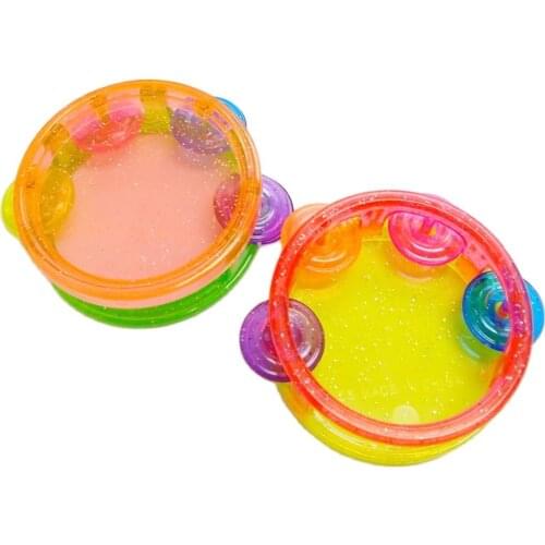 10X 2.3" Transparent TAMBOURINE 388 Child Kids Musician Nosie Sound Maker Pinata Toys Play Little Birthday Party Favors Carnival