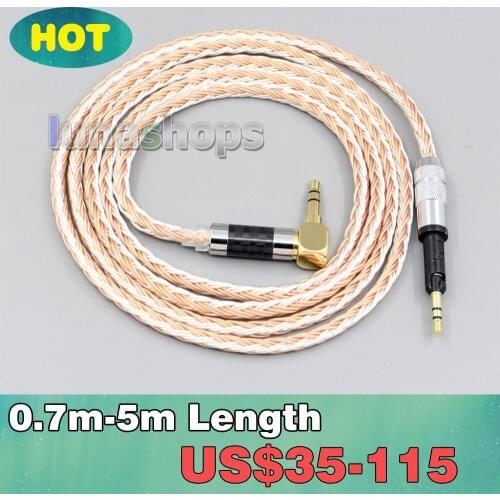 3.5mm 2.5mm 4.4mm 16 Cores Pure Silver Plated Headphone Cable For Sennheiser HD6 HD7 HD8 MIX DJ HD595 LN006245