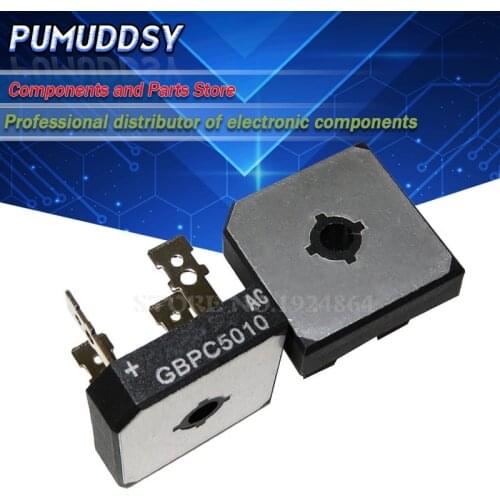 2PCS GBPC5010 Bridge Rectifiers 1000V 50A Bridge Rectifier Built-in heat sink c5010 IGBT module new
