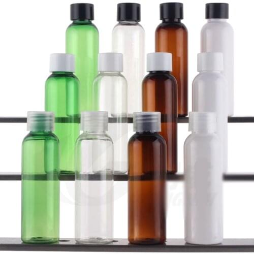 300pcs /lot 60ml Amber Pet Bottle, 60ml green Cream Container With screw Top Cap, 60cc whiter Plastic Bottle