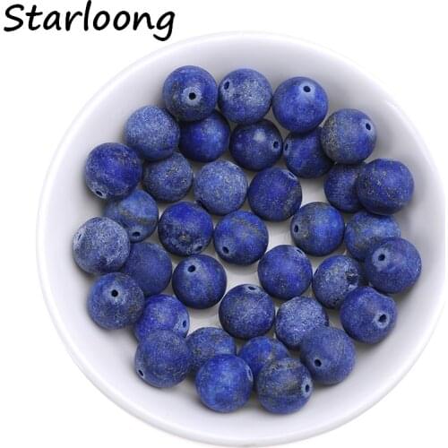 4-20mm natural stone beads Round Gorgeous Matte Blue lapis lazuli loose Strand Beads For DIY Jewelry making Necklace Bracelet