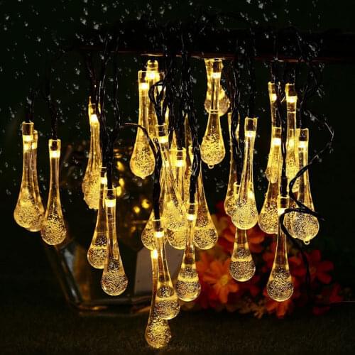 Water drop type decoration color light Energy-saving and environmentally Christmas light string solar courtyard lawn bubble lamp