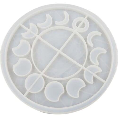 Moon Phase Tray Resin Mold Large Moon Clock Mold Lunar Eclipse Crescent Silicone Epoxy Casting Mold for DIY Crafts
