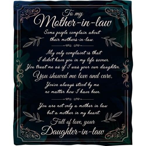 To My Mother in law 3D Printed fleece blanket for Beds Hiking Picnic Thick Quilt Fashionable Bedspread Sherpa Throw Blanket 03