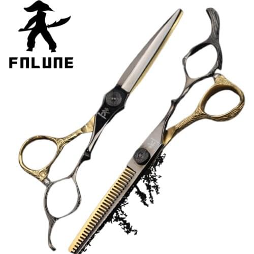 Fnlune 6.0 Professional Hairdressing Scissors Salon Barber Accessories Haircut Machine Thinning Shear HairdresserS Scissors