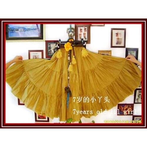 Cotton 3Tiered 12Yards Ats Gypsy Tribal Belly Dance Skirt EF04