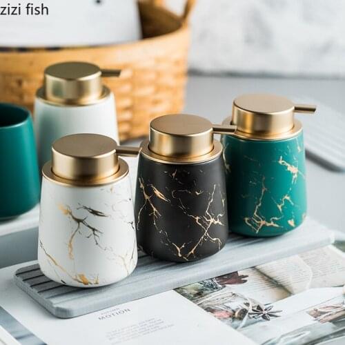 Ceramic Soap Dispenser Shampoo Bottle Home Hotel Shower Gel Hand Washing Jar Bottle Diatom Mat Bathroom Accessories