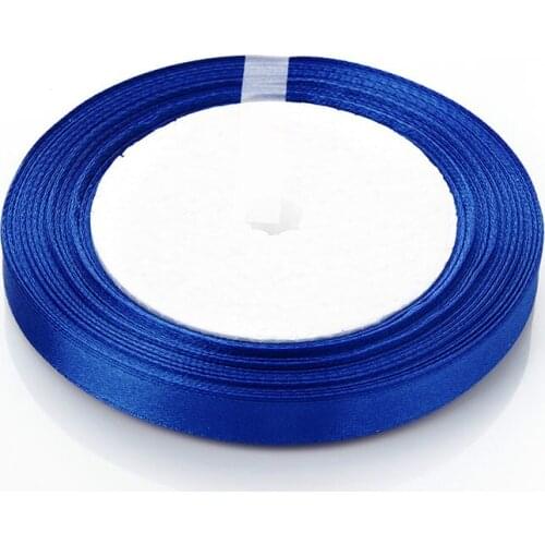 Hot sale 1CM Royal blue Ribbon Satin Gift Packing Christmas Ribbons Wedding Party Decorative DIY Crafts Material (22 meter/roll)