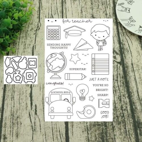 Stationery Metal Cutting Dies and clear stamps Stencils for DIY Scrapbook Photo Album Paper Card Decorative