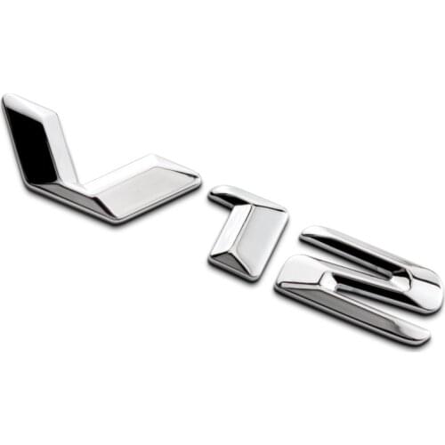 1Pcs Fashion 3D Metal V12 Car Side Fender Rear Trunk Emblem Badge Sticker Decals for Maybach V12,Car Decoration Stickers