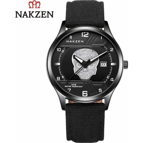 NAKZEN Men's Watch With Leather Strap