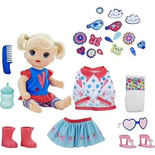 Hasbro Naughty Baby Alive Good Mood Baby Girl Drinking Water Pee Dress Up Doll Toy Gift