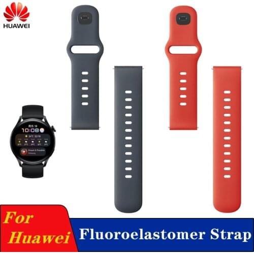 Original Huawei Watch 3 Replacement Quick Release 22mm Fluoroelastomer Watch Strap for Huawei Watch GT2 / 2pro Rubber Wrist Band