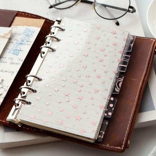 5Pcs/set A5 A6 Notebook Divider Refill Notebook Journal Planner Spiral Loose Leaf Stationery Office School Supplies