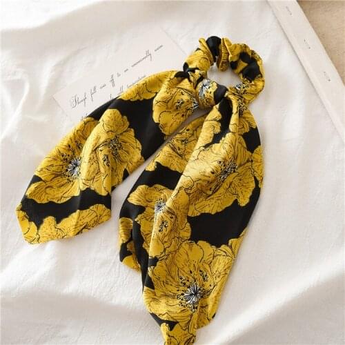 SUNNEE FACE Vintage scarf bowknot Women Hair Ponytail Holder, Rubber Serpentine Summer headbands Elastic Hair ties for Girls
