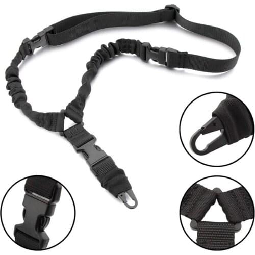 Tactical Single Point Rifle Sling Shoulder Strap Nylon Adjustable Airsoft Stealth Bungee Sling Rifle Shotgun Gun Sling
