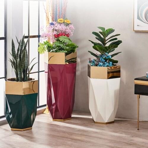 TT Indoor Floor Flower Pot Home Fashionable Ornaments Nordic Living Room Greenery Flower Creative Plug