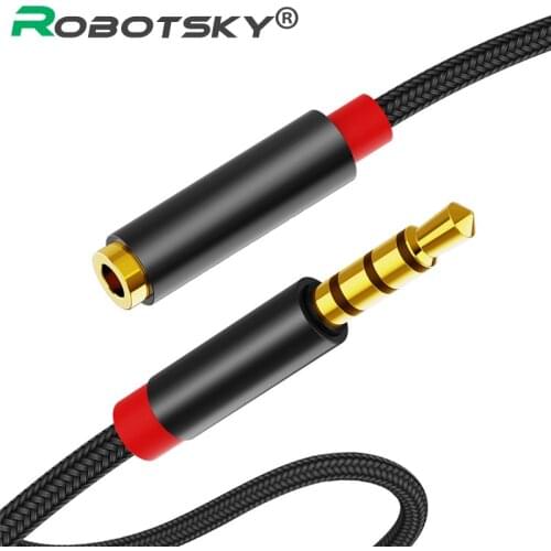 3.5mm Jack AUX Audio Male to Female Extension Cable with Microphone Stereo 3.5 Audio Adapter Compatible for PC Headphones