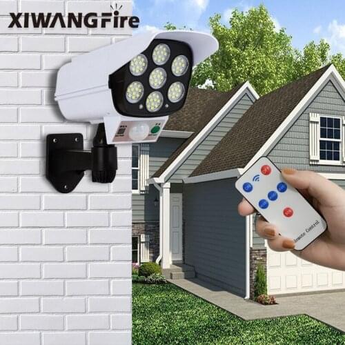 XIWANGFIRE Outdoor Solar Light 77 LED Vvirtual Camera Light Motion Sensor Waterproof Solar Street Light Garden Decoration