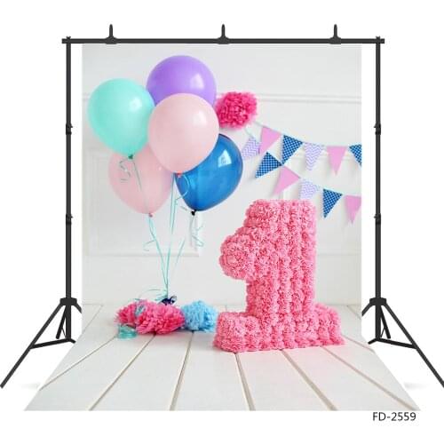 Balloons Decorations Photographic Background Vinyl Cloth Photo Shootings Backdrop for Baby Children Birthday Party Photo Studio