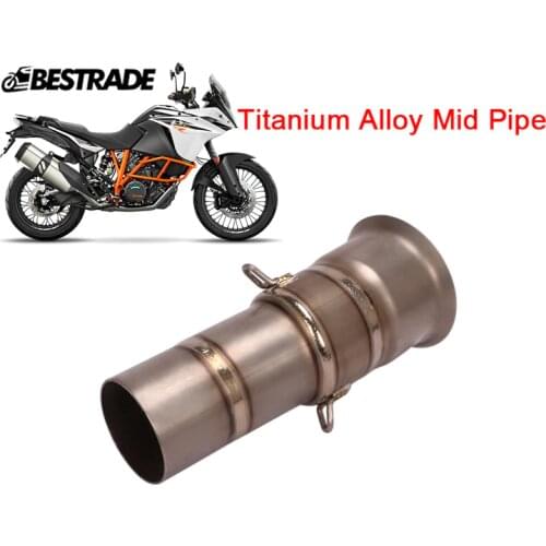 Titanium Alloy Mid Pipe Motorcycle Exhaust Link Tube Slip51mm Muffler Modified For Duke 190/1050/1090 1290 Super Adventure R/S/T