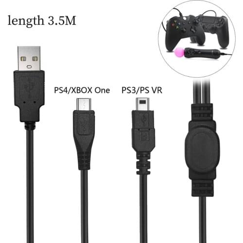 3.5M 2 In 1 Hi-Speed Micro USB 2.0 Charging Cable Sync Charge Data Cord For PlayStation 4 Dual Shock PS4 Controller/PS3/PS VR