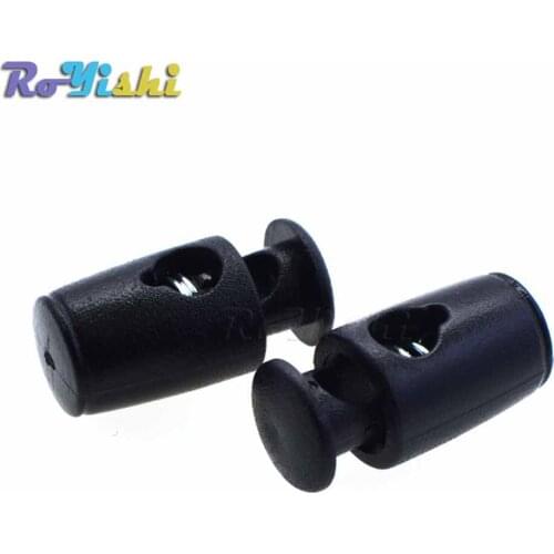 200pcs/pack Plastic Cord Lock Stopper Cylinder Barrel Toggle Clip For Garment Accessories/Bags/Shoe Lace