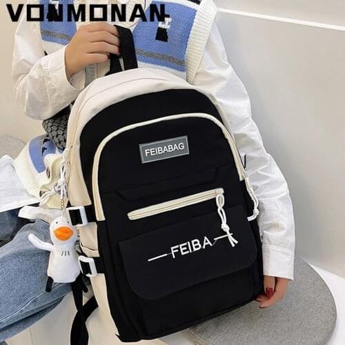 Women Fashion Backpack Purses College Bagpack Nylon School Book Bag for Teen Girls Student Large Capacity Preppy Sac A Dos 2021