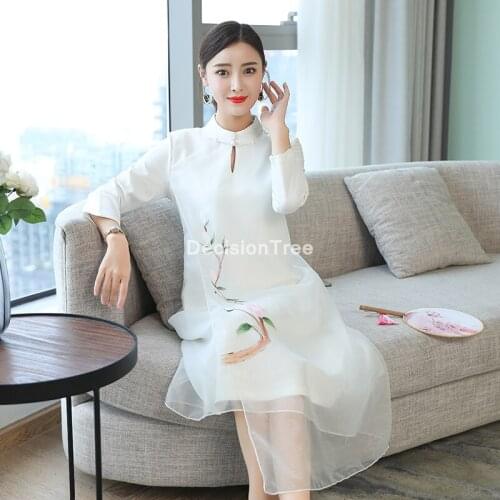 2021 chinese dress women traditional silk satin cheongsam sexy qipao flower wedding vintage qipao chinese traditional dress