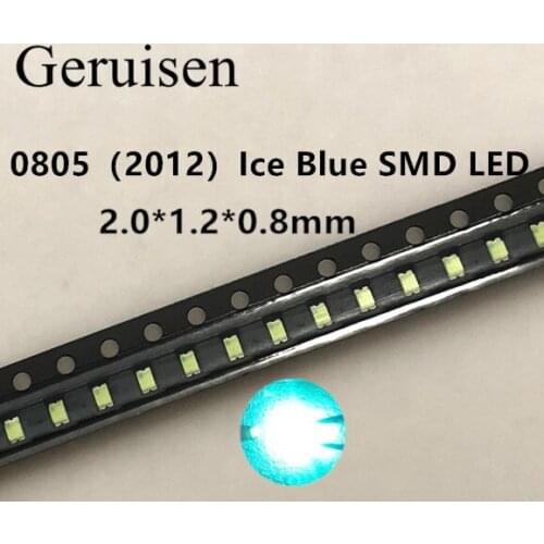 0805 Ice Blue 2012 Light Blue Clear Ultra Bright SMD LED Indication 2.0*1.2*0.8mm 0805 clear blue led diode 2000PCS