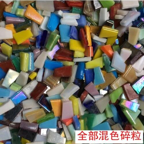 100g Creative Mixed Color Glass Mirror Mosaic Tile Home Decoration DIY hand Accessories Wall Crafts Materials