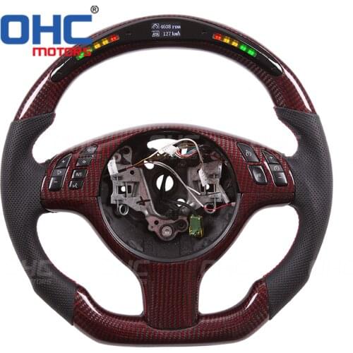 100% Real Carbon Fiber LED Performance Steering Wheel compatible for M E82, E39 E46 M3 5 Series 1 Series