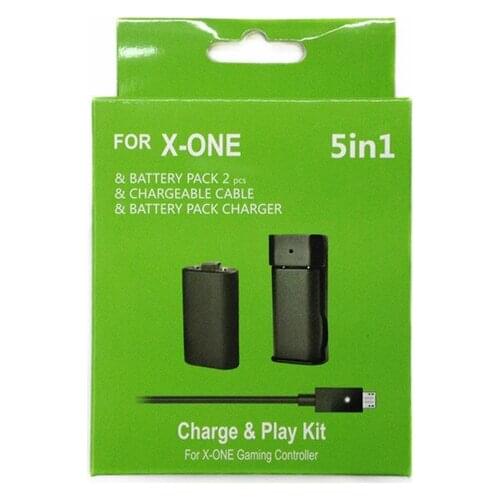 2x 2800mAh Rechargeable Battery Pack+Charging Battery Station Dock+USB Charger Cable for Microsoft Xbox One Wireless Controller