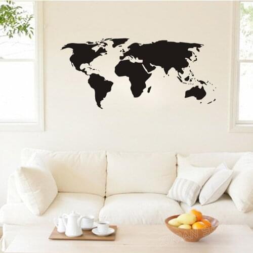 20 colors available World Map Vinyl Wall Stickers Home Decor Living Room Removable Modern Wall Decals Bedroom Wallpaper D105