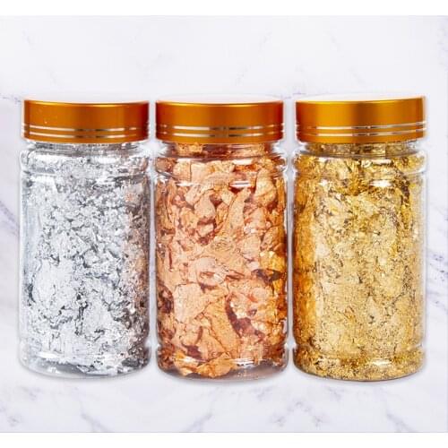 3g/Bottle Gold Leaf Flakes Gold Foil Fragments for Painting Gilding Arts Crystal Drop glue Crafts Nail Decorations