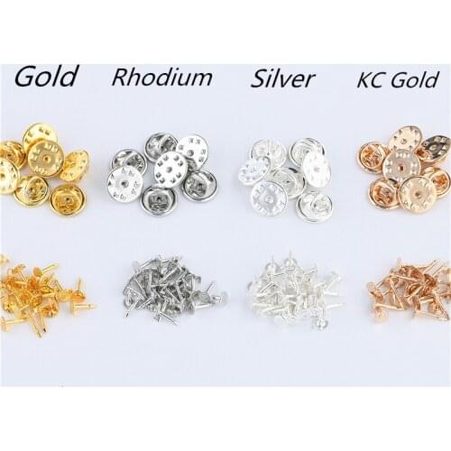 30sets/lot Gold/Silver/Rhodium Color Butterfly Brooch Base Holder Metal Brooch Pins Badge Holder For Diy Jewelry Making Findings